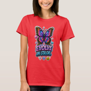Camiseta Vibrante Salpicadura de Color para Mujeres