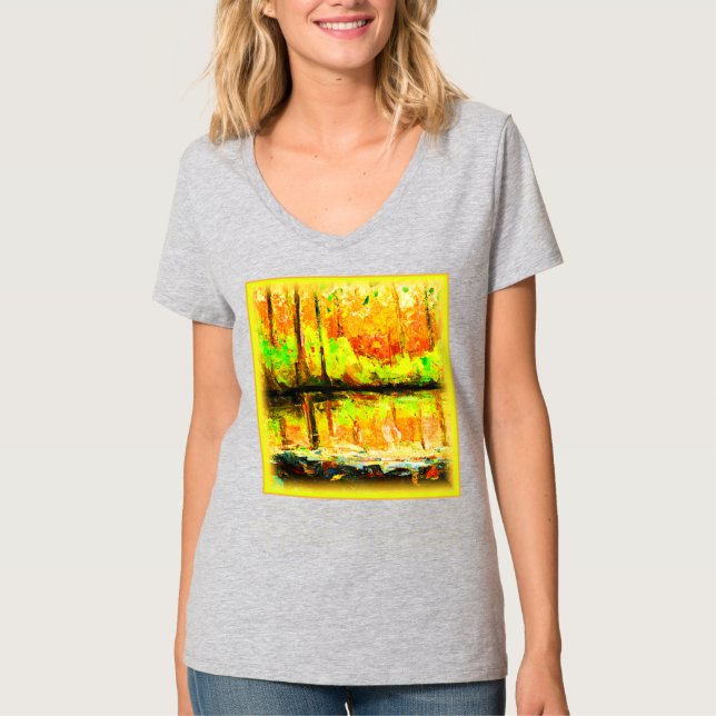 Camiseta "Vibrante Selva Swamp" Cuesta Pintura. ¡Hazte con  (Anverso)