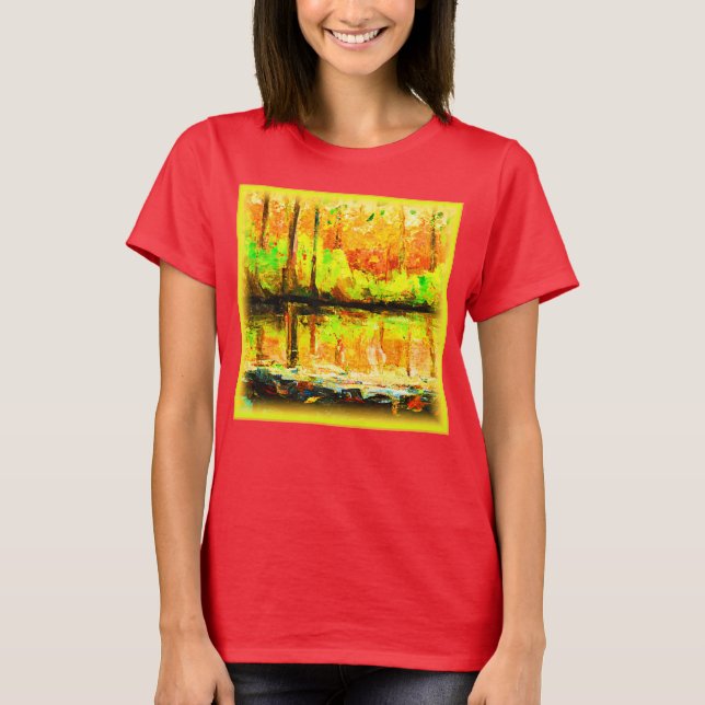 Camiseta "Vibrante Selva Swamp" Cuesta Pintura. ¡Hazte con  (Anverso)