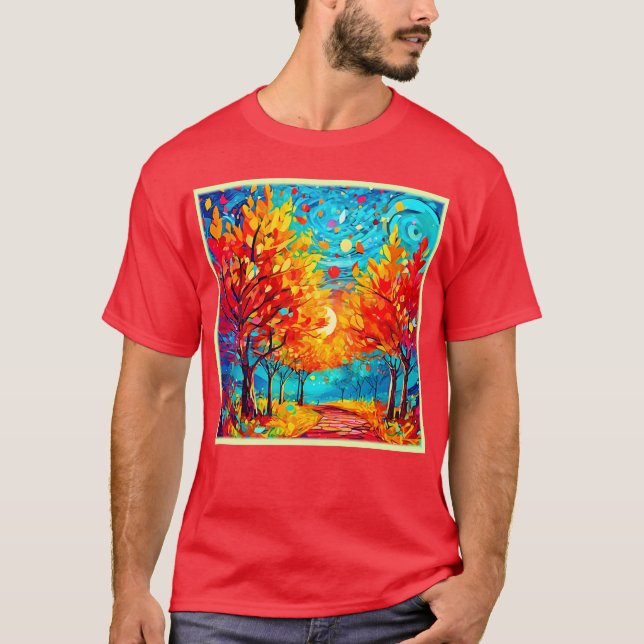 Camiseta Vibrante sendero forestal a la luna (Anverso)