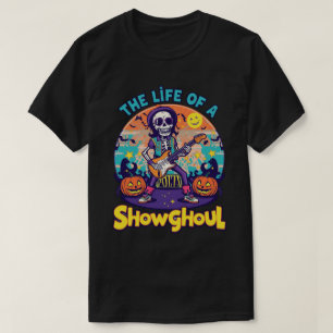 Camiseta Vibrante Showghoul Skeleton Guitar Halloween Art