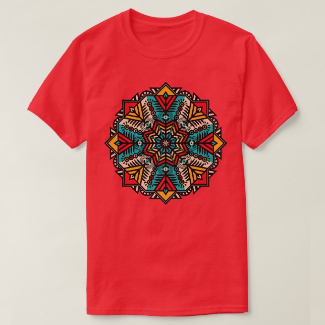 Camiseta Vibrante Snowflake Mandala (Diseño del anverso)