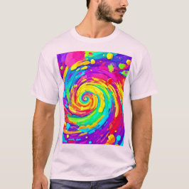 Camiseta Vibrante Spiral Splash Colores Arte