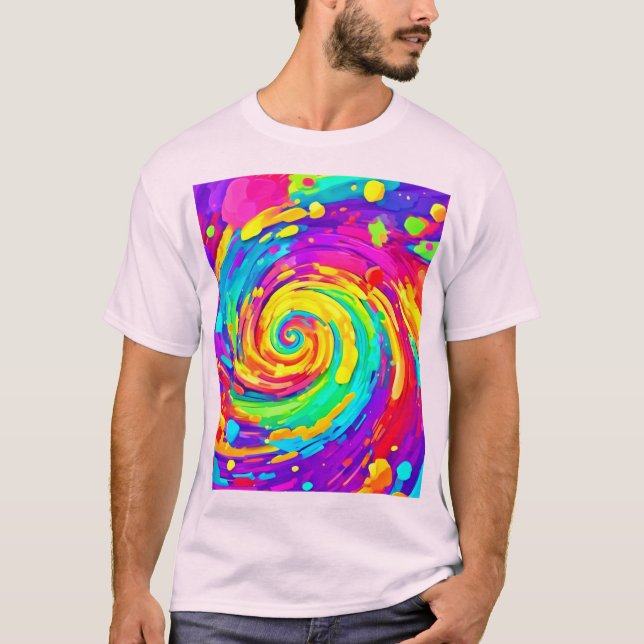 Camiseta Vibrante Spiral Splash Colores Arte (Anverso)