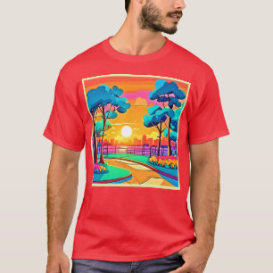 Camiseta Vibrante Sunset Cityscape