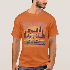 Camiseta Vibrante Sunset Cityscape Pride 2025