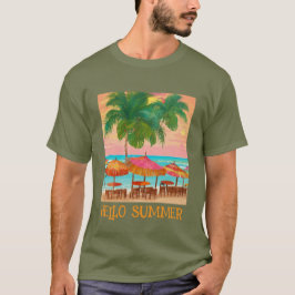Camiseta Vibrante Tropical Beach Bar Temporada de Verano Su