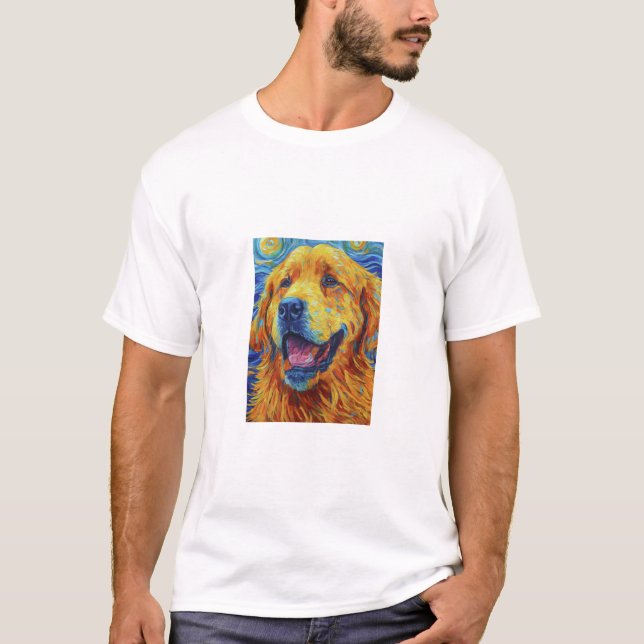 Camiseta Vibrante Van Gogh inspiró al perro Uni-sex T-Shirt (Anverso)