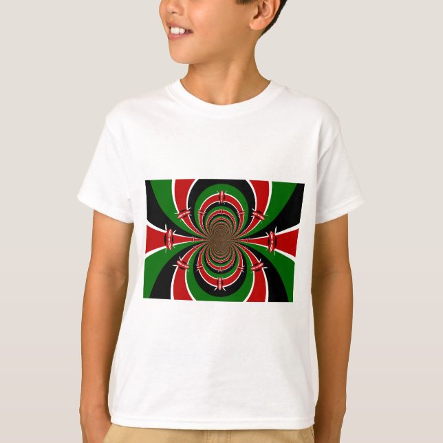 Camiseta Vibrante visión de Kenia: arte de la bandera kenia (Anverso)