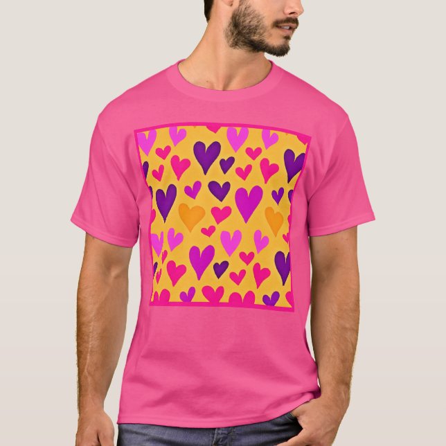Camiseta Vibrantes colisiones en el corazón: Patrón de amor (Anverso)
