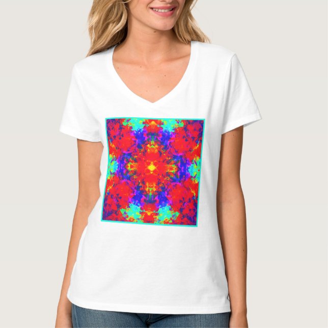 Camiseta Vibrantes colores brillantes Patrón de arte (Anverso)