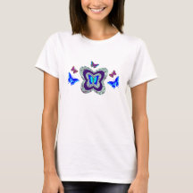Vibrantes Mariposas Tee Para Mujeres