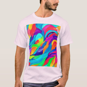Camiseta Vibrantes nubes arco iris Resumen arte