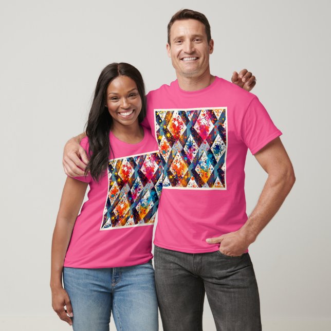 Camiseta Vibrantes patrones abstractos de diamantes (Unisexo)