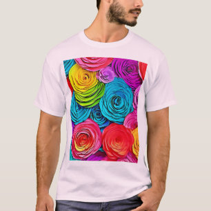 Camiseta Vibrantes Rosas de papel