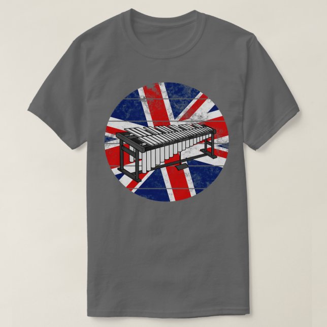 Camiseta Vibraphone Bandera Británica Percusión Vibrfonista (Diseño del anverso)