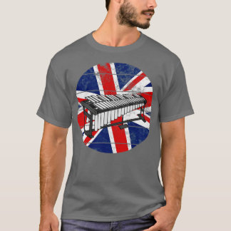 Camiseta Vibraphone Bandera Británica Percusión Vibrfonista