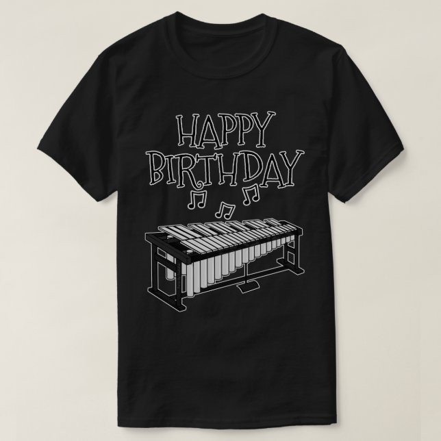 Camiseta Vibraphone Happy Birthday Vibraphonist Percusation (Diseño del anverso)