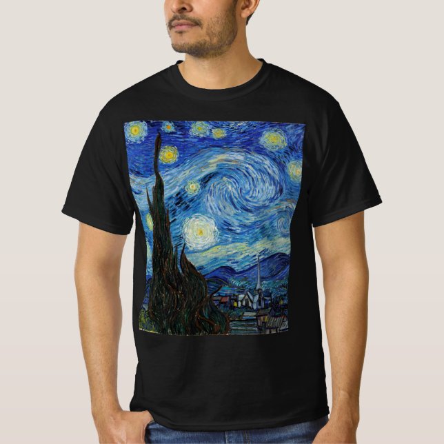 Camiseta Vicent Van Gogh Starry Night Vintage Bella Artes (Anverso)