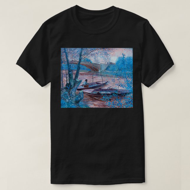 Camiseta Vicente van Gogh pescando en la famosa vena Primav (Diseño del anverso)