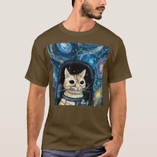 Camiseta Vicente Van Gogh Starry Nocturno Astronauta Gato