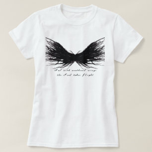 Camiseta Vicios Abstracto Alas Negras Arte de Tinta Alcohól