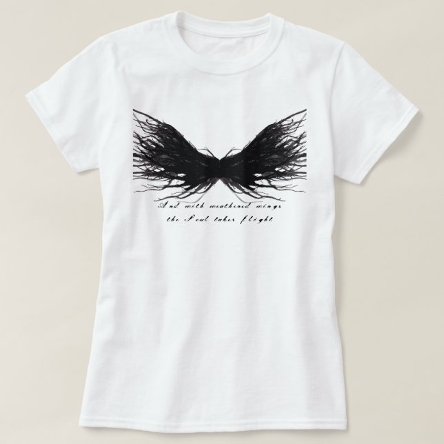 Camiseta Vicios Abstracto Alas Negras Arte de Tinta Alcohól (Diseño del anverso)