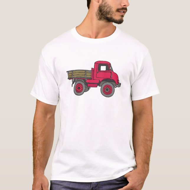 Camiseta Vicios pequeños rojos, de camiones (Anverso)