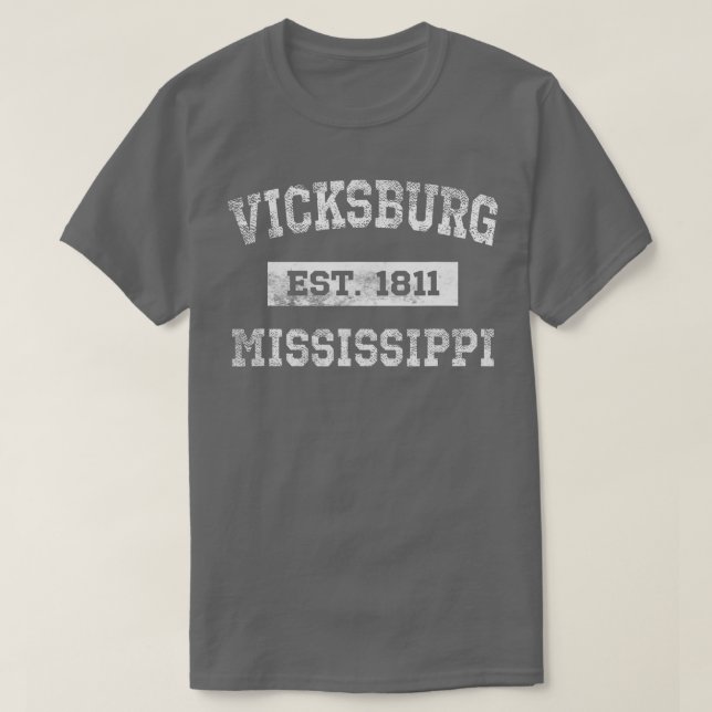 Camiseta Vicksburg Mississippi Est (Diseño del anverso)