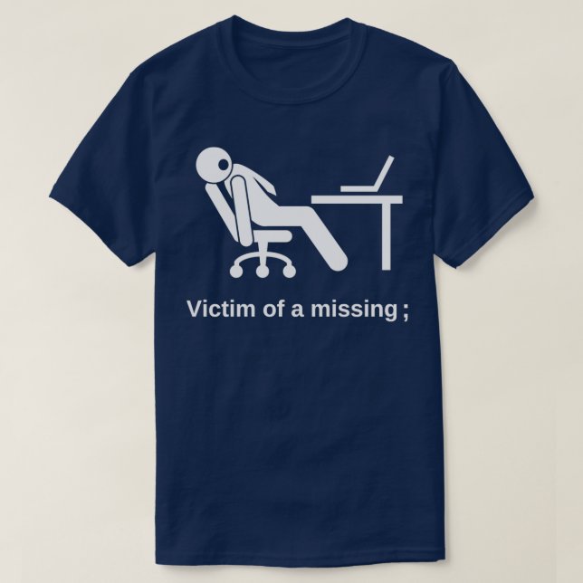 Camiseta Víctima de una empresa de programación divertida y (Diseño del anverso)