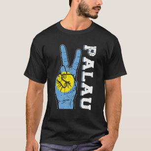 Camiseta Victoria angustiada Dos Dedos Bandera Palau Patrio