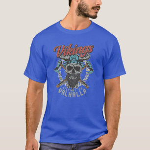 Camiseta Victoria de vikingos o cráneo de valhalla con hach