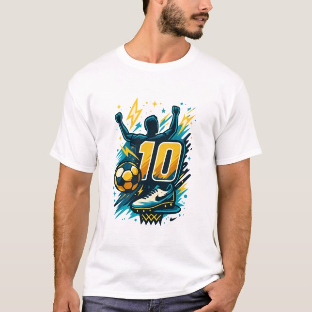 Camiseta Victoria Número 10 Tee de fútbol - Relámpago Sty (Anverso)