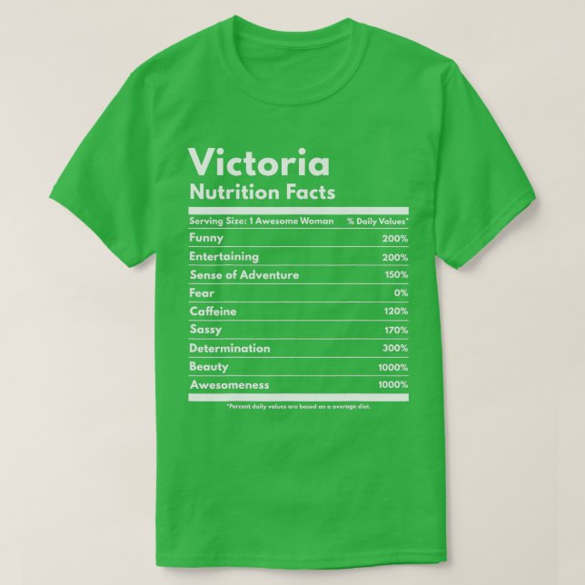 Camiseta Victoria Nutrition Hacts Funny Nombre Personalizad (Diseño del anverso)