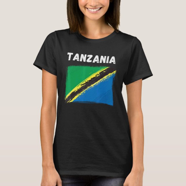 Camiseta Victoria para la bandera de Tanzania: Grunge para  (Anverso)