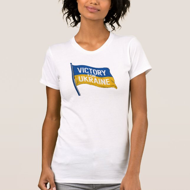 Camiseta Victoria para la bandera de Ucrania, arte patriota (Anverso)