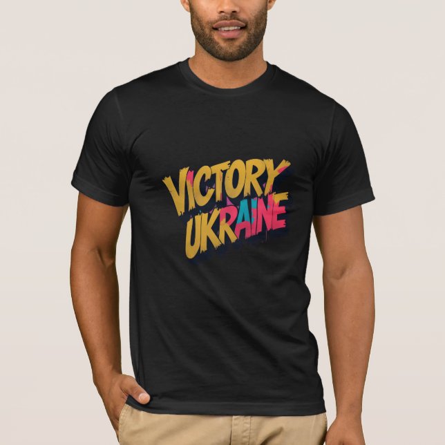 Camiseta Victoria para Ucrania Graffiti Streetwear T-Shirt (Anverso)