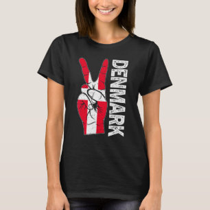 Camiseta Victoria Retro Dos Dedos Bandera Dinamarca Patriót