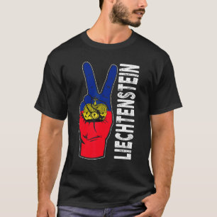 Camiseta Victoria Retro Dos Dedos Bandera Liechtenstein Pat