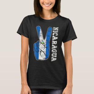 Camiseta Victoria Retro Dos Dedos Bandera Nicaragua Patriót