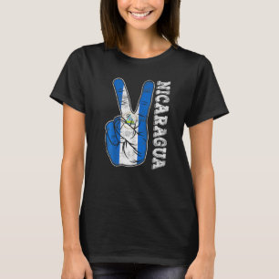 Camiseta Victoria Retro Dos Dedos Bandera Nicaragua Patriót