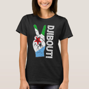 Camiseta Victoria Retro Dos Dedos Bandera Yibuti Patriótico