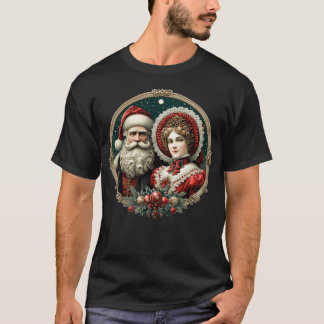 Camiseta Victoriano Sr. y Sra. Santa Claus Victorian Vintag