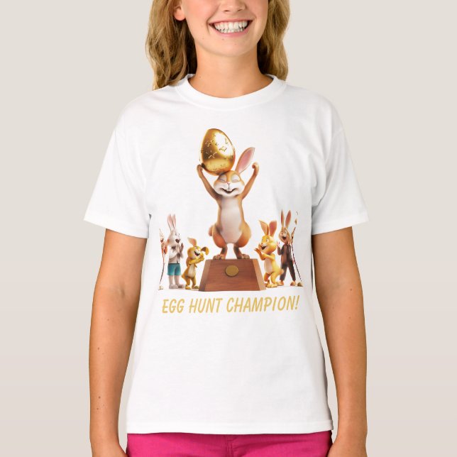 Camiseta Victorioso Campeón de la Caza de Huevo de Conejo (Anverso)