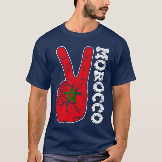 Camiseta Victorywo Fingers Morocco Flag Patriotic boy (Anverso)