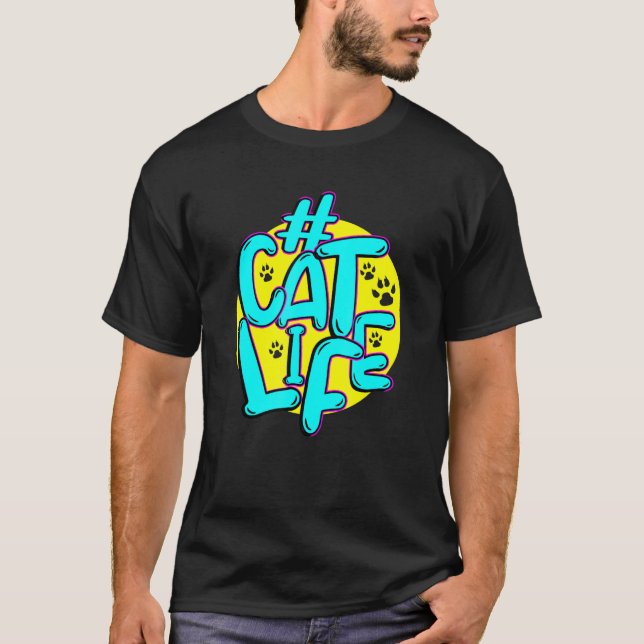 Camiseta Vida Adorable del gato (Anverso)