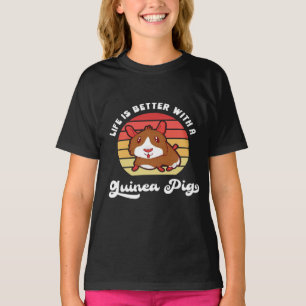 Camiseta Vida al atardecer mejor con un cerdo guineano Ma
