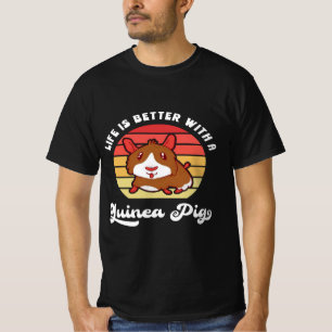 Camiseta Vida al atardecer mejor con un cerdo guineano   Ma