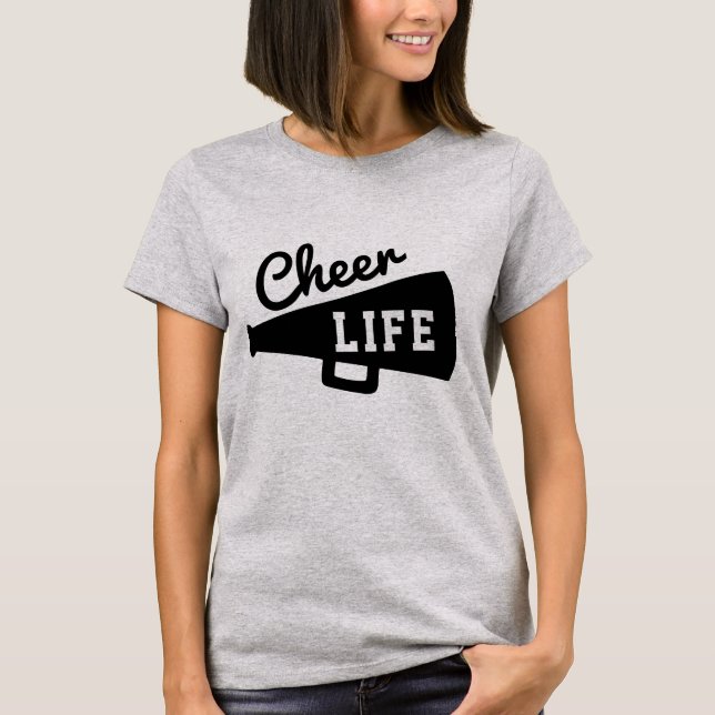 Camiseta Vida alegre Sencillo Gris Minimalista (Anverso)
