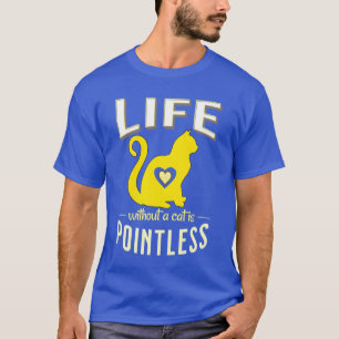 Camiseta Vida amarilla sin gatos sin sentido Gato Sleep fri